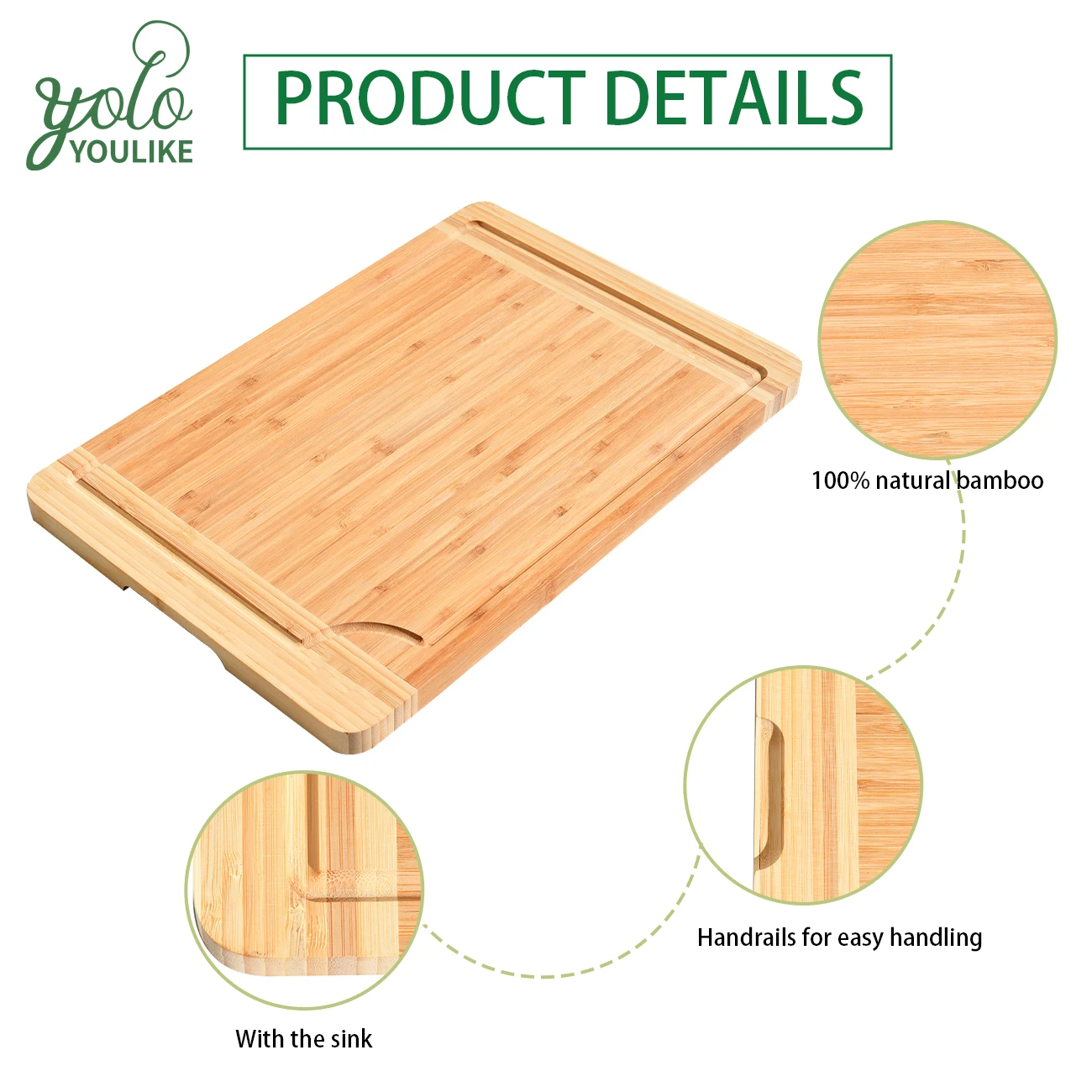 Personalized Manufacturers  Extra Large Bamboo Cutting Boards With Hidden Handles For Kitchen Dishwasher Safe