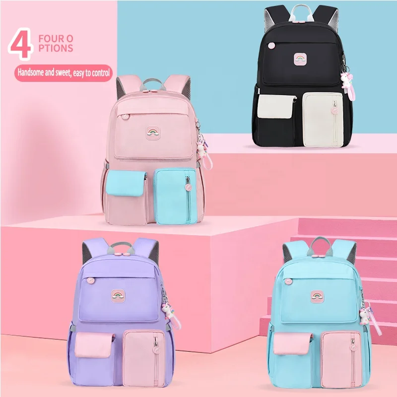 Amiqi HL-6618 Kids Backpack Children School Bags for girls Orthopedic School Backpack Waterproof Primary girl Schoolbag Book Bag