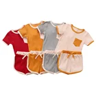 Clothese Wholesale Children Summer Casual Clothese Kids Comfortable Top And Shorts Clothing Set