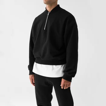 Wholesale Newest Quarter Zip Pullover Golf Sweatshirt Mens 1/4 Zip Fleece Hoodies Mock-neck Sweater Pullover Blank Jacket