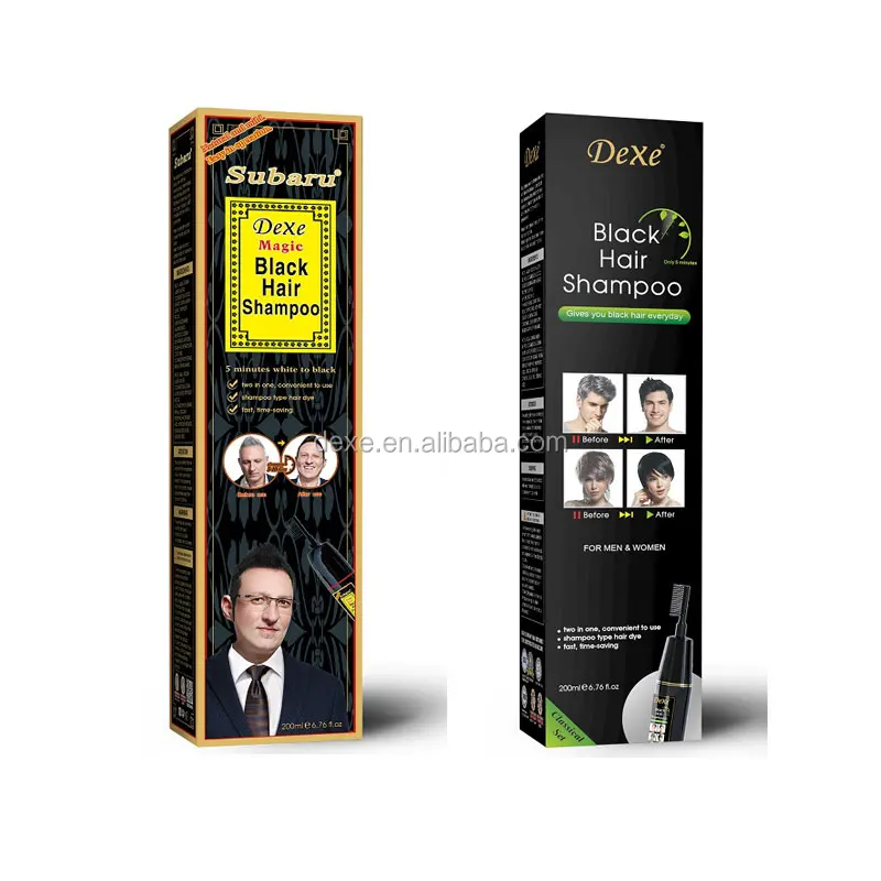 dexe subaru herbal black hair color dye shampoo comb 100% To Cover The White Hair 5 Minutes Fast Dye New Plant