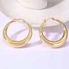Gold Hoop Environmental Friendly Gold Plated Stainless Steel Custom Big Hoop Earrings