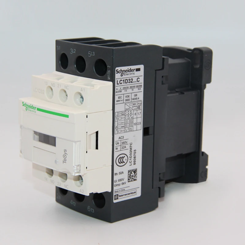 Hot selling genuine AC contactor 220v 25a lc1d09 lc1d32 LC1D38 B7C F7C M7C Q7C coil voltage 24v 110V 220V for Schneider