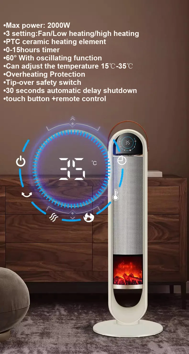 Office Home Portable Tower, 2000W, 3D, PTC - detail 14