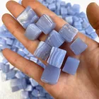 Wholesale Natural High Polished Blue Lace Agate Cube Tumble Gravel For Home Decoration