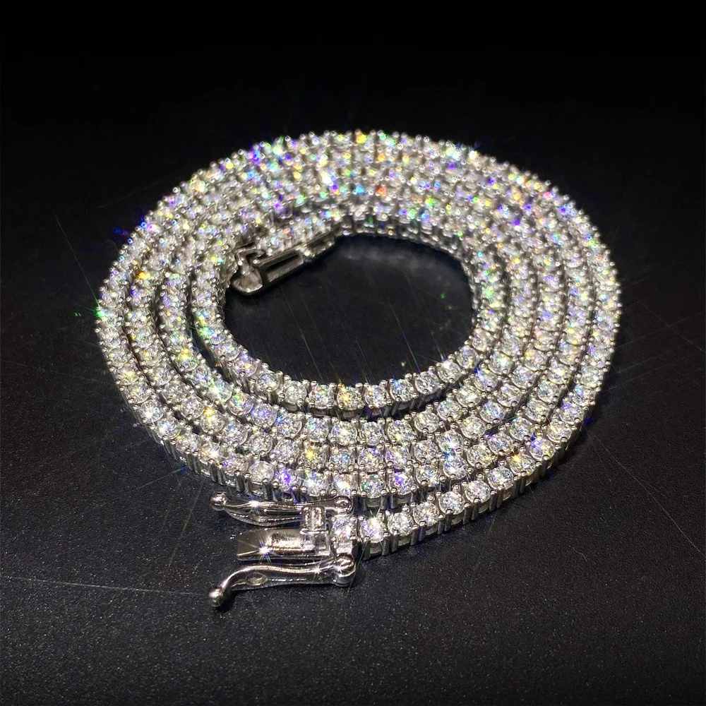 2mm Moissanite Tennis Necklace 