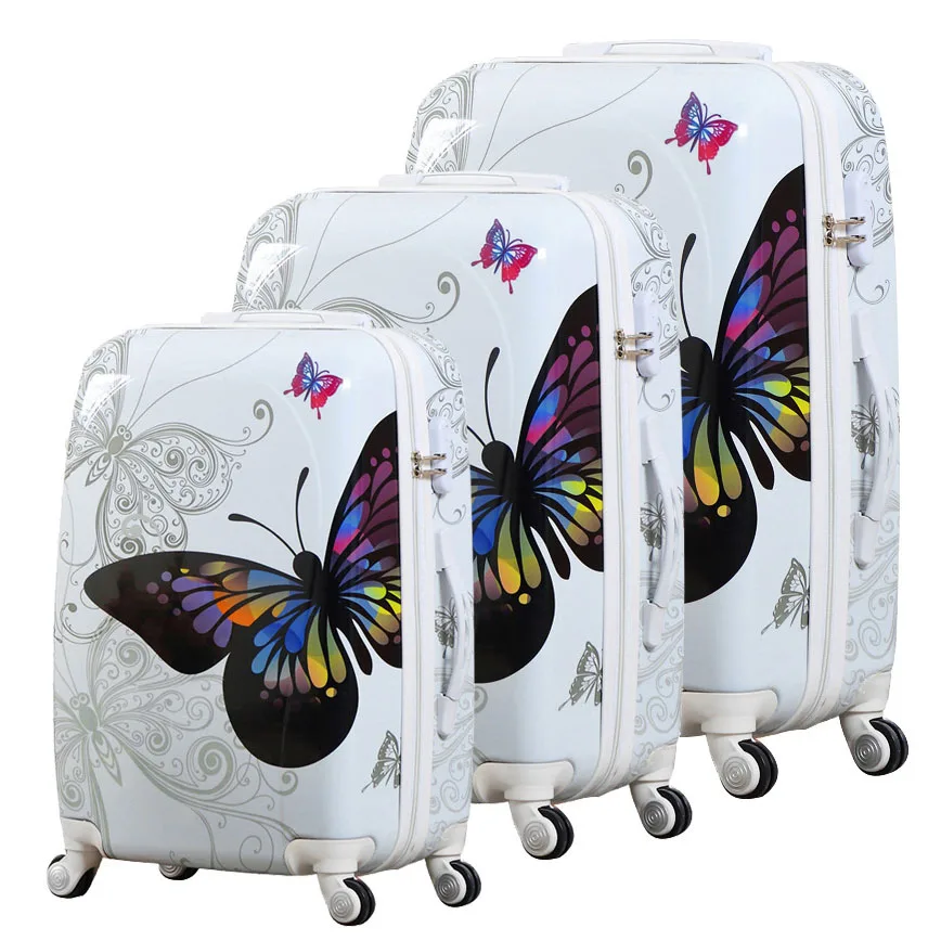 patterned hard suitcase