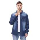 Size Customized Manufacture Custom Design High Quality Plus Size Denim Shirt For Men