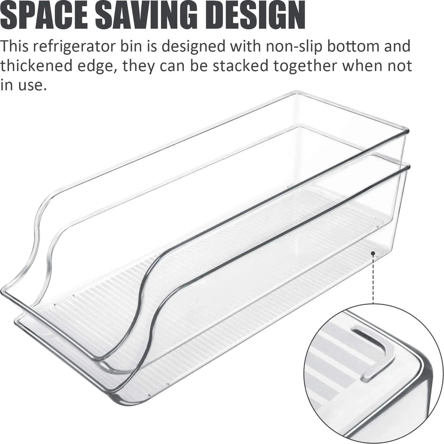 Ridge Organizer Bins Can Drink Dispenser Holder Clear plastic storage bins refrigerator Clear fridge bins