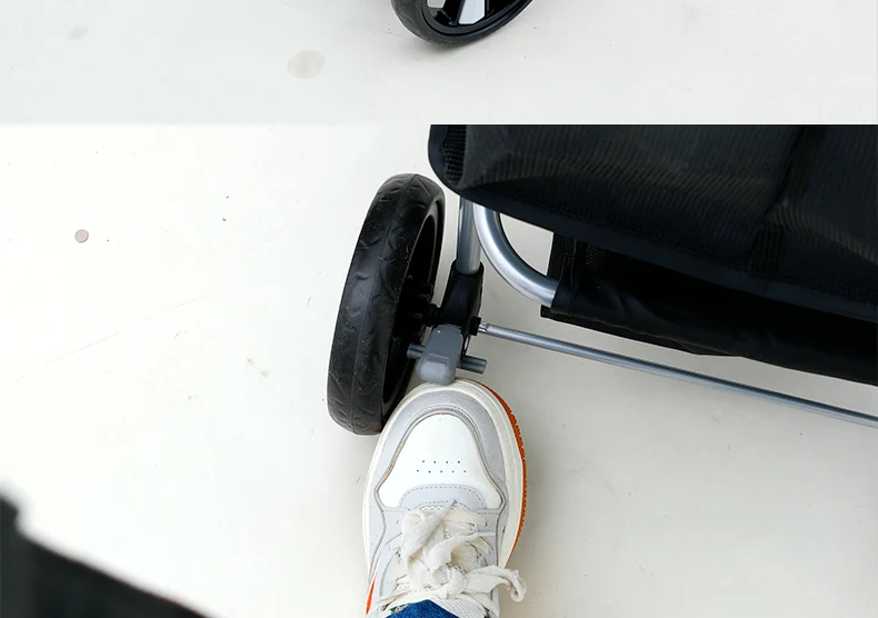 Wholesale Multi-functional Pet Stroller Double-layer Large Space Cat and Dog Cart Quick Pickup Convenient Folding Pet Supplies details