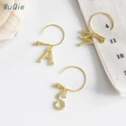 Earrings Charm Wuqie 2020 Trendy Design Hoop Earrings Gold Plated Charm Sterling Silver Letter Pendant Earrings For Women