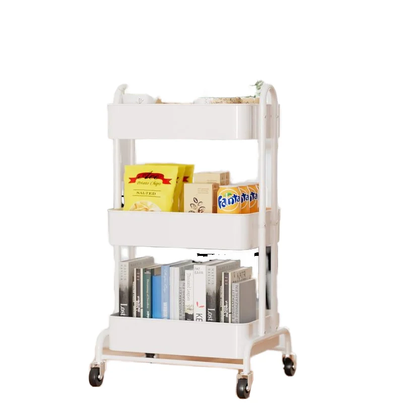 Household kitchen storage rack  multifunctional bathroom layout rack foldable handcart