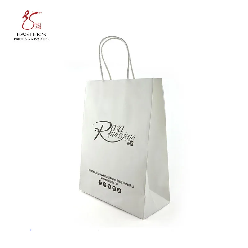 Recyclable Kraft Paper Bag With Own Logo Custom Shopping Paper Bag For