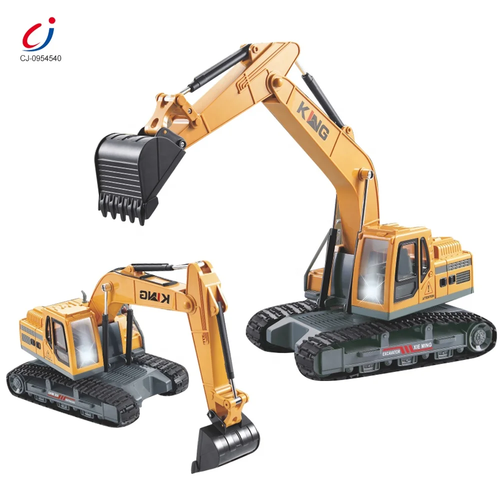 2.4G rc construction toy trucks excavator engineering car chargeable toy digger 8ch rc metal remote control excavator toy