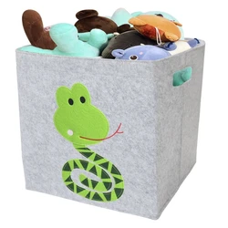 Cartoon Storage Box Woven Felt Storage Organizer For Toys Soiled Clothes Organizer Fabric Storage Boxes & Bins
