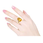 Engagement Citrine Hot Selling Engagement Ring Fashion Zircon Pure Genuine Yellow Oval Citrine Diamond Cut Ring