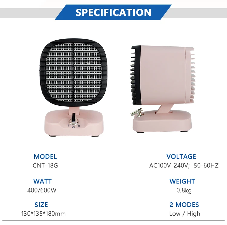 Ceramic Personal Space Heater, 400w/600w, PTC, Portable - detail 20