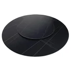 Table Copper Hot Selling Modern Furniture Sintered Stone Combination Round Dining Table With Copper Carbon Steel Base