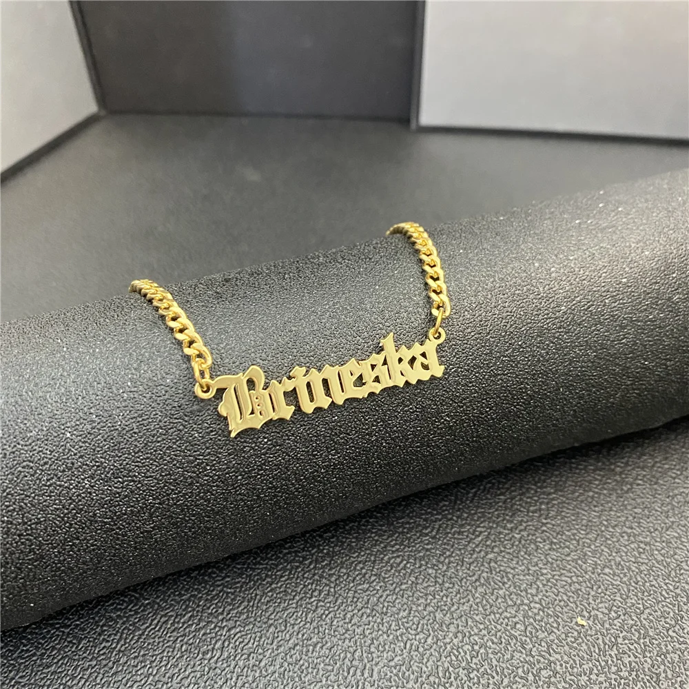 Custom Name Plate Necklace Choker 