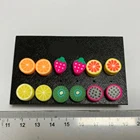 6 Earring Earring Set Women S 6 Pairs Pack Multi Earring Set With Lemon Orange And Strawberry Fruit Earring Sets