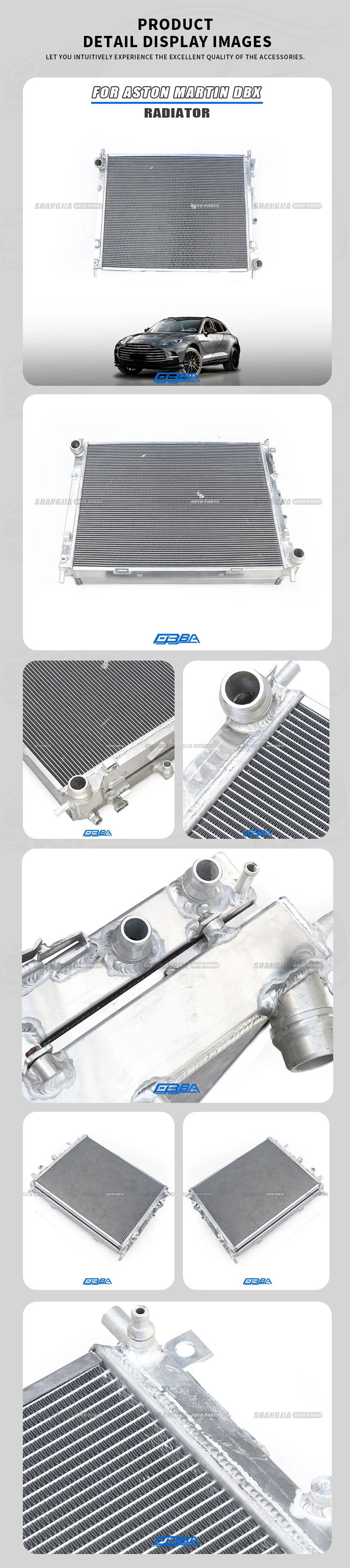 Aluminum Water Tank For Aston Martin DBX HY53-8005-AA Corrosion Resistance Auto Radiator High Quality Cooling Aluminum Radiator manufacture