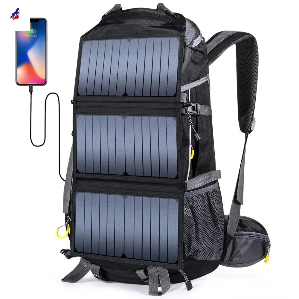 Waterproof Hiking Bag Big Outdoor Powerful 20w Sunpower Solar Power Backpack Solar Backpack Bag