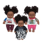 Doll Factory Direct Sale Reborn Doll Black Skin Lifelike African Vinyl Soft 8 Inches Vinyl Reborn Doll