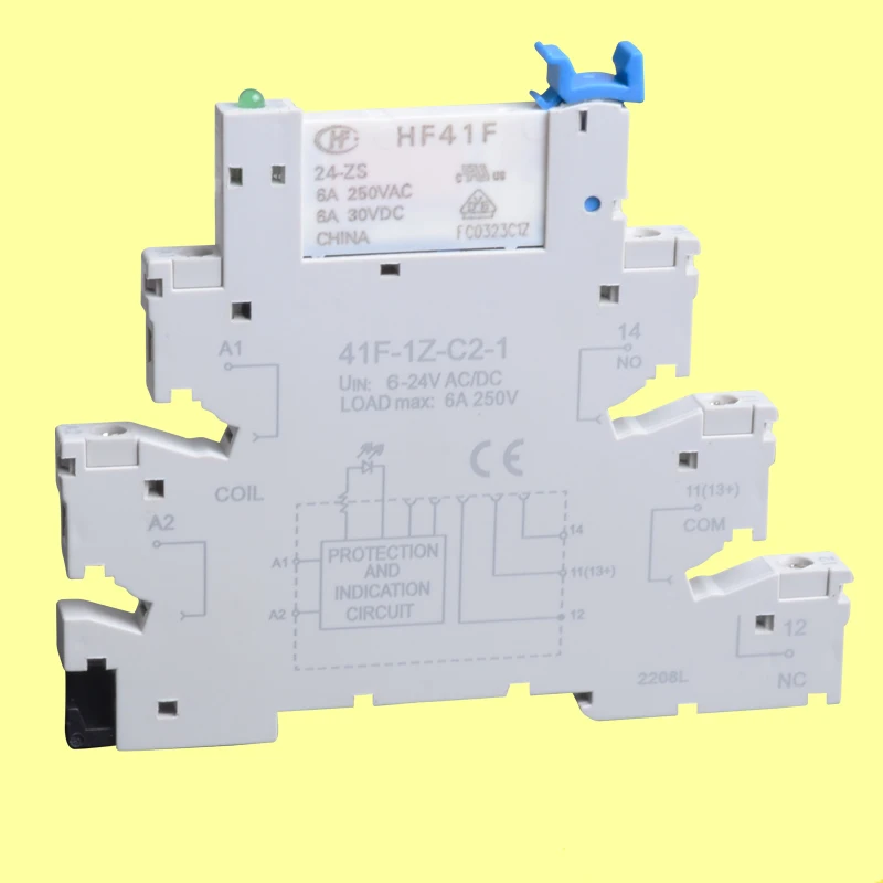 Din Rail Relay Modul Beralih Relay Elektromagnetik Hf41f 24v Dc Spdt