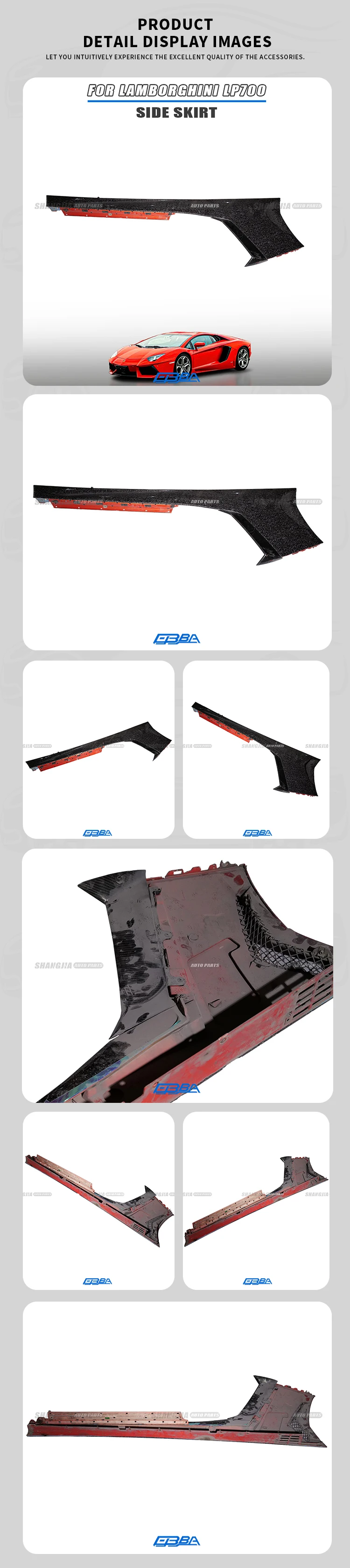 product left or right rocker panel side skirt for lamborghini lp700 oem 470853563c 470853564c plastic material other car body parts423-1