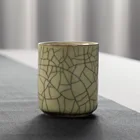 Cup Teacup Ceramic Longquan Celadon High-Grade Ice Cracked Elegant Tea Cup Green Tea Cup Handmade Teacup Ceramic