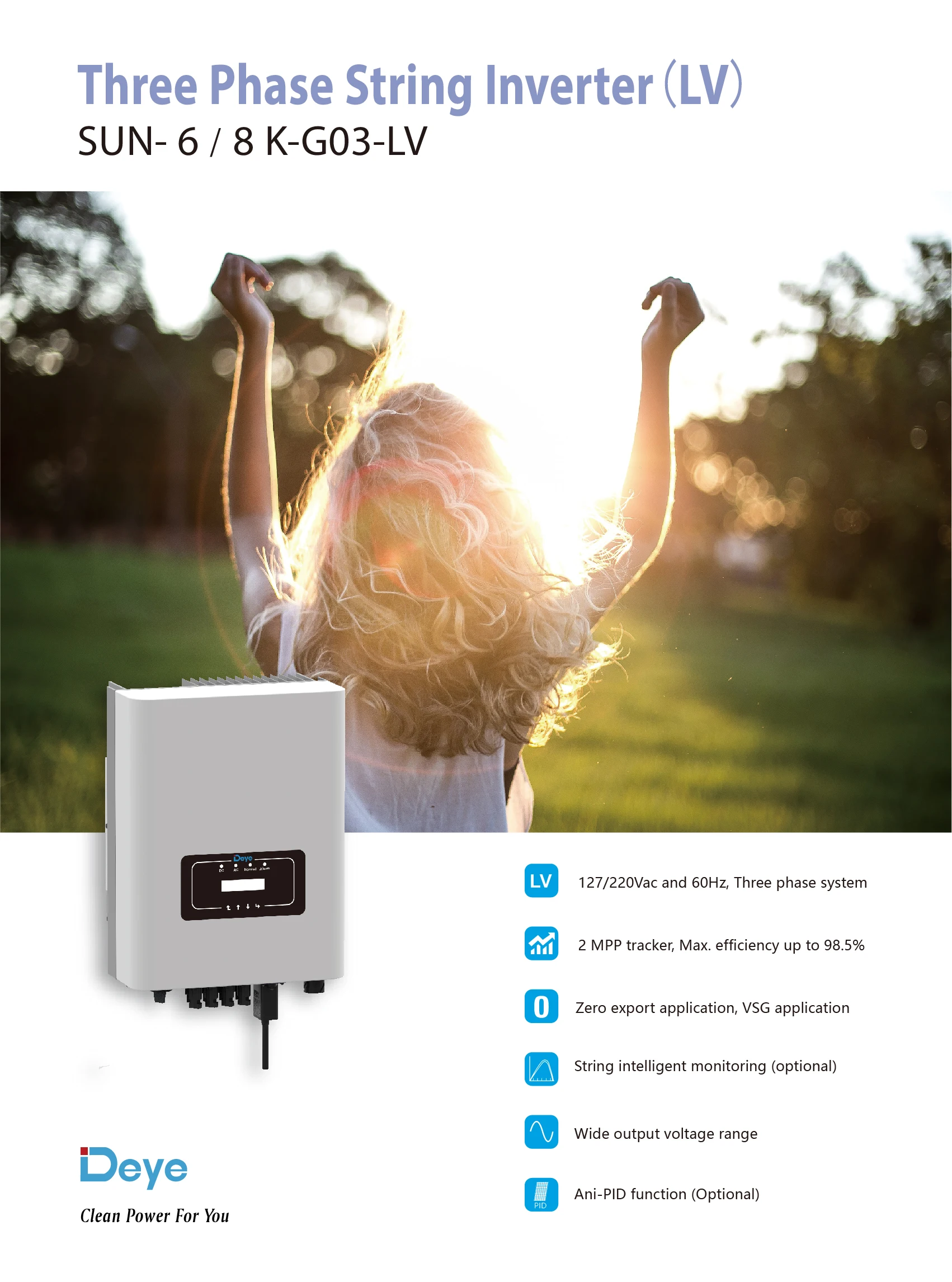 Kw Three Phase String Inverter Low Voltage Sun K G Lv Buy