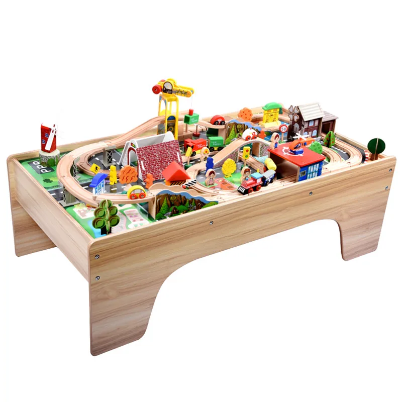 wooden car track table