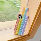 Back Cover 2021 Phone Case Silicone Shockproof 2 In 1 Back Cover Push Bubble Fidget Toy Pop Its Phone Case