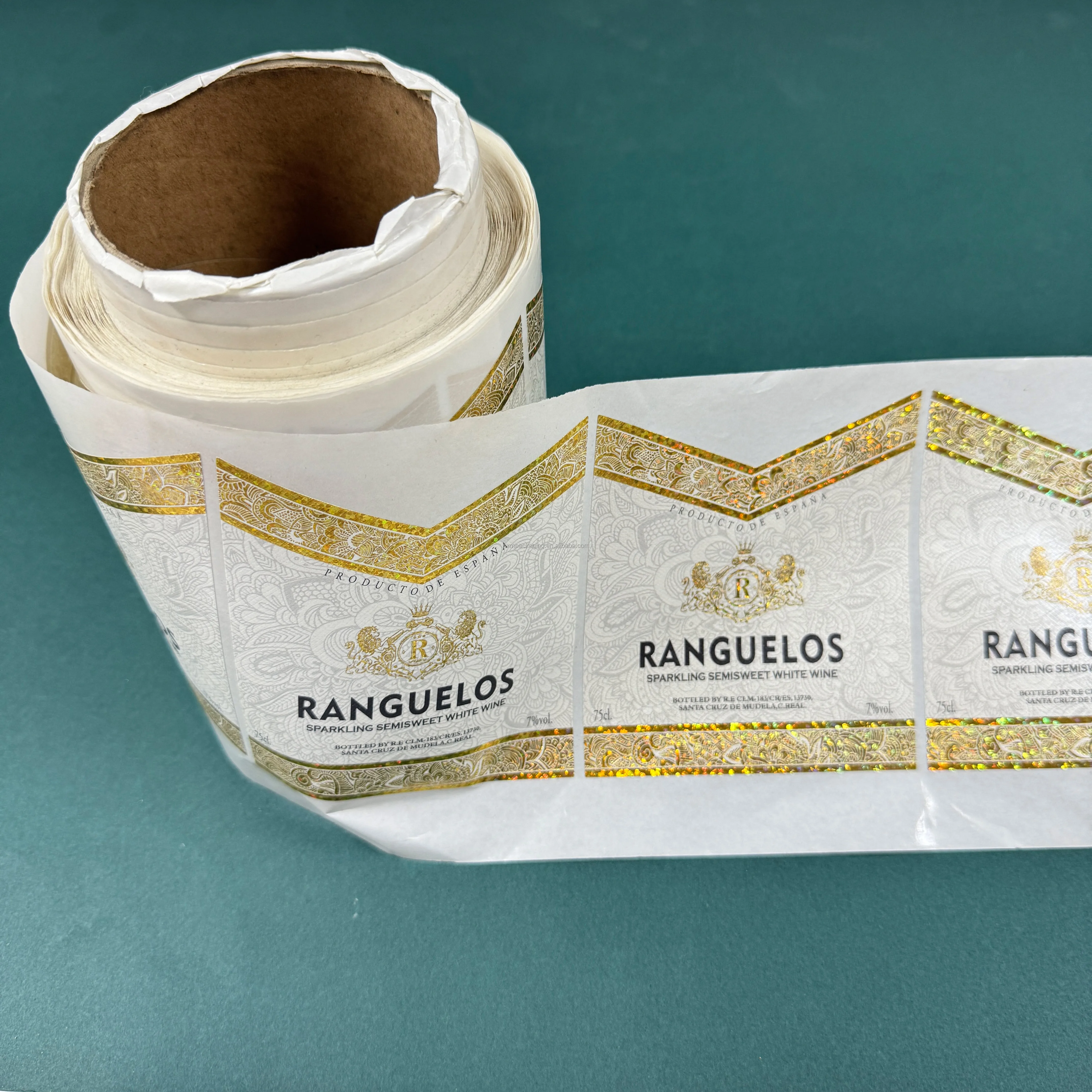 Gold Foil Stamping Custom Stickers Glass Bottle Packaging Waterproof Sticker Roll Labels for Wine supplier