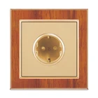 Classic Designer Switches And Sockets Classic Square Design Wood Color 16A Universal Switched Socket For Home