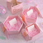 Gift Custom Logo Printing Luxury Pink Packaging Magnetic Closure Gift Packing Keepsake Box With Ribbon And Bowknot