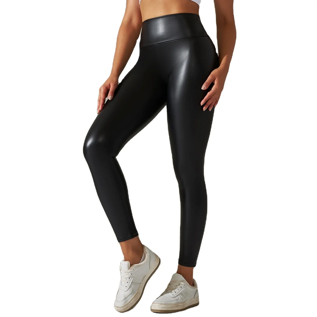 2023 Faux Leather Leggings For Women Tummy Control High Waisted Stretch