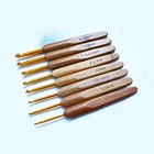 Carbonized Color 8Sizes Bamboo Handle Support OEM Crochet Kit Aluminum Crochet Hook Crochet Products