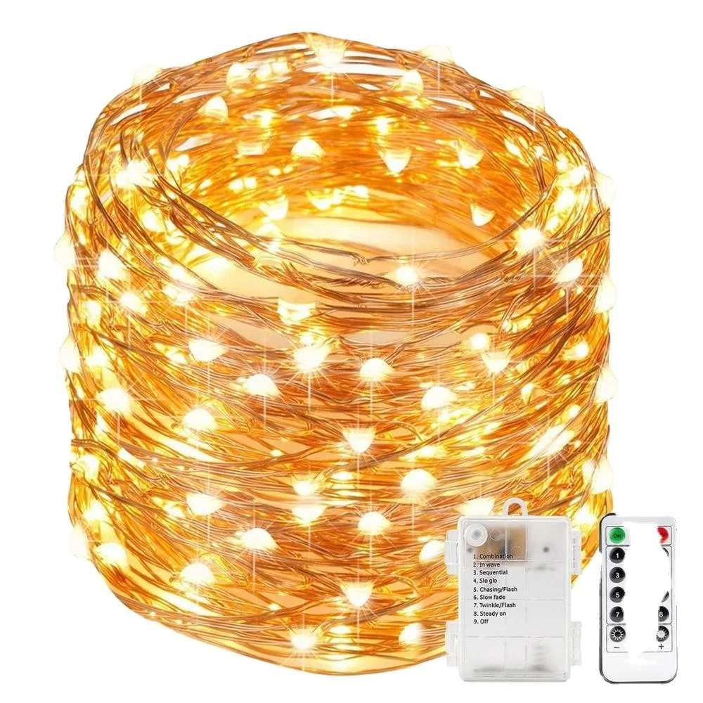 battery operated light string with timer