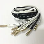 100% Cotton Printed Flat Drawstrings For Board Shorts With Custom Satin Gold Tips