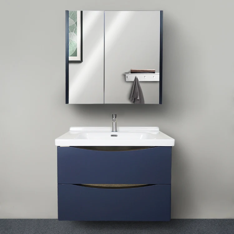 Tarpul European Style Blue Wall-Mounted Bathroom Vanity Cabinets Modern Design Sanitary Ware Bath Set for Home or Hotel details