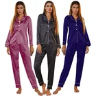 Sleepwear Luxury Slik Pyjamas Women Sleepwear Polka Dot Contrast Piping Satin Pajamas