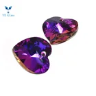 Heart Heart Multicolor Peach Heart Shape Single Hole Crystal Pendant For Jewelry DIY Ear Jewelry Accessories