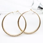 Plated Gold Earrings 2021 Fashion Hollow Plated Thin Textured Classic Gold Silver Color Twist Hoop Earrings