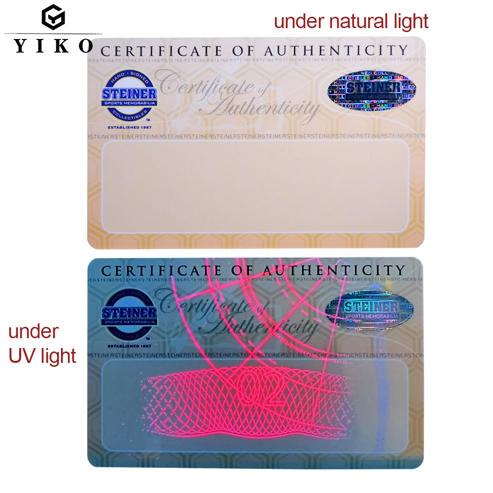 product certificate of authenticity card customized shape plastic membership card security hologram seal 1k chip pvc material-4