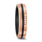 Ring Wedding Fashion Jewelry Carbon Fiber Steel Zircon Couple Ring Rose Gold Plated Wedding Ring