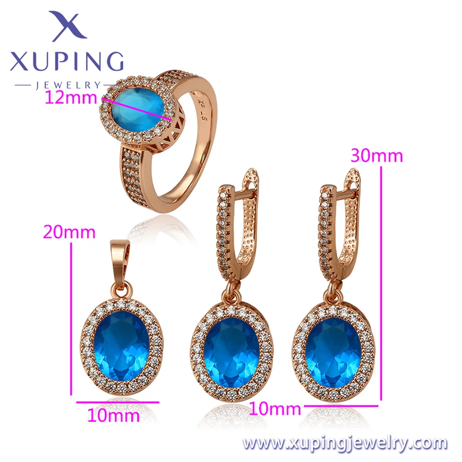 65795 xuping fashion jewelry 2020 multicolor stone gold plated rose gold color four-pieces of  set
