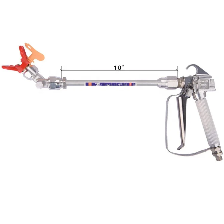 3600PSI Airless Paint Spray Gun With Tip guard And 517 Tip 10inch Extension Pole 