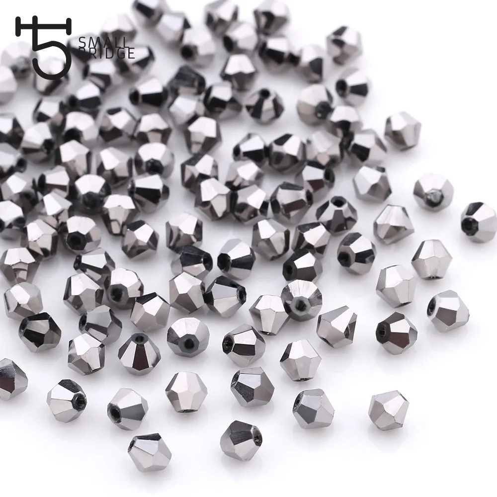 product czech silver colour spacer bicone beads for making jewelry accessories diy perles loose faceted glass crystal beads-30