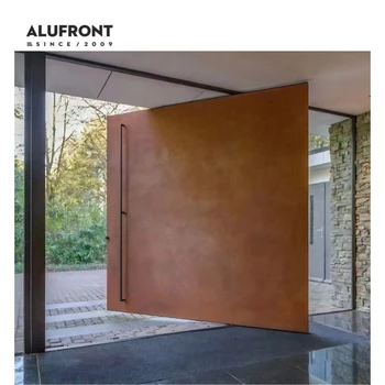 Top Quality China Modern Entrance Pivot Door Armored Aluminum Exterior Large Security Front Double Entry Doors for Houses